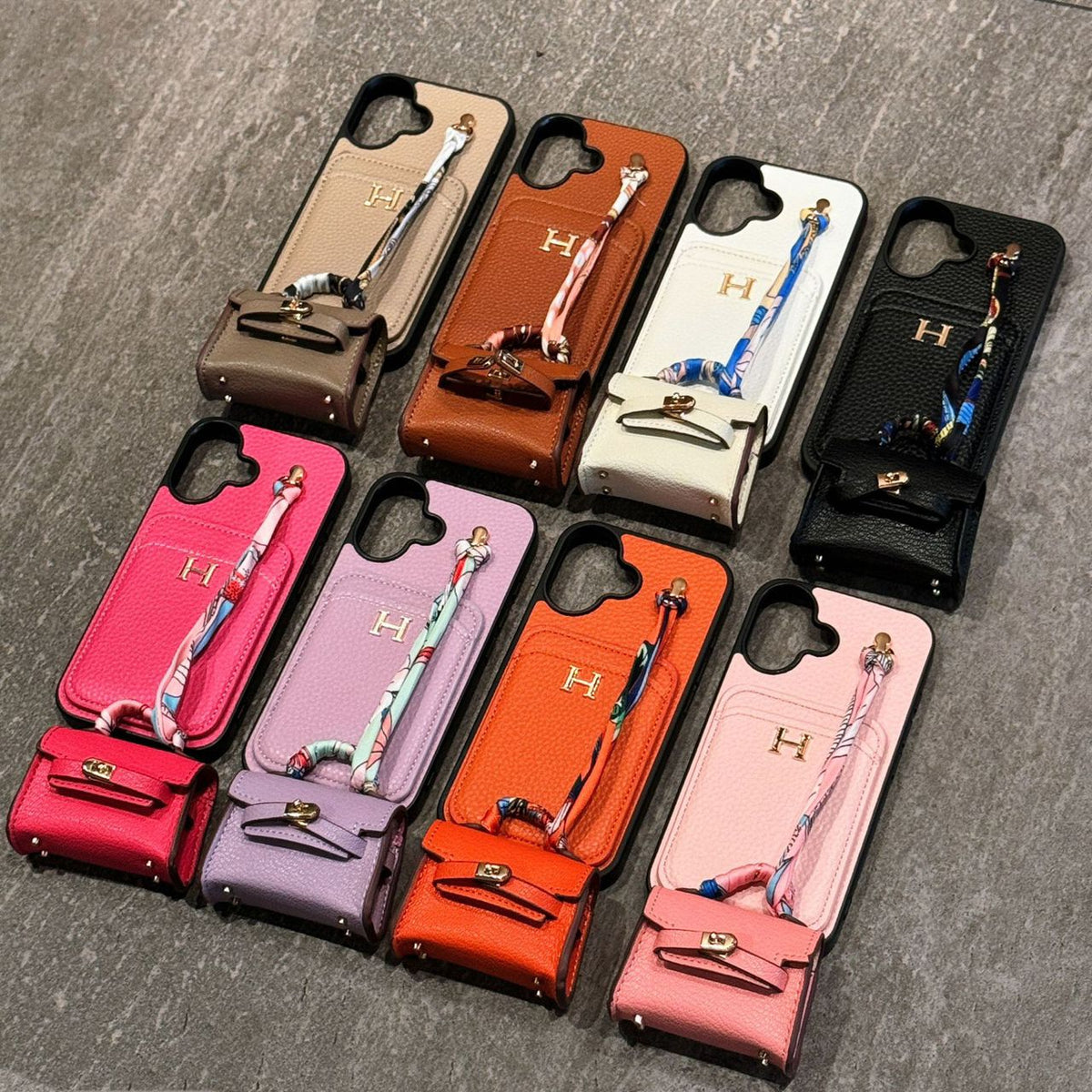 HRM Leather Case with Mini Handbag Charm for iPhone 14-18 Pro & Pro Max