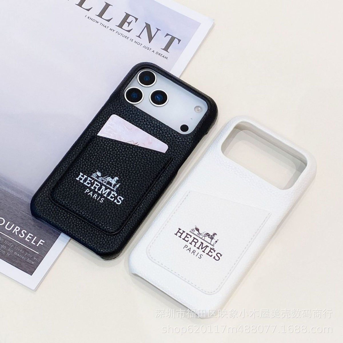 Luxury Leather HRMS Phone Case for iPhone 13-18 Pro & Pro Max
