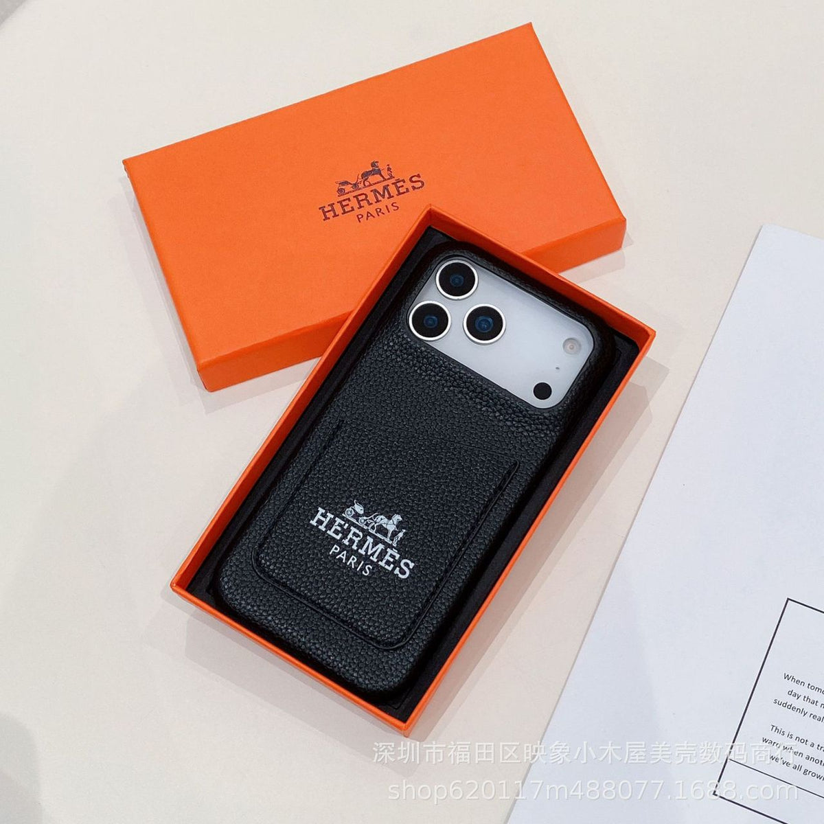 Luxury Leather HRMS Phone Case for iPhone 13-18 Pro & Pro Max