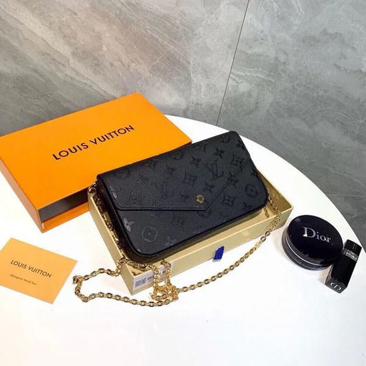 Luxury Louis Vuitton Monogram Shoulder Black Bag