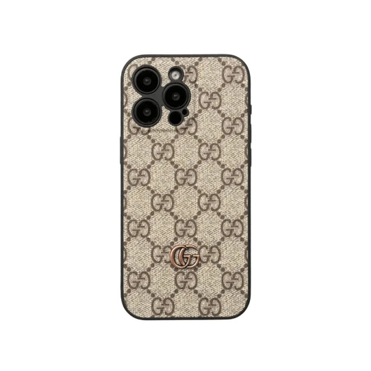 Luxury Monogram Gucci Case with Camera Lens Protection for iPhone 13-18 Pro & Pro Max