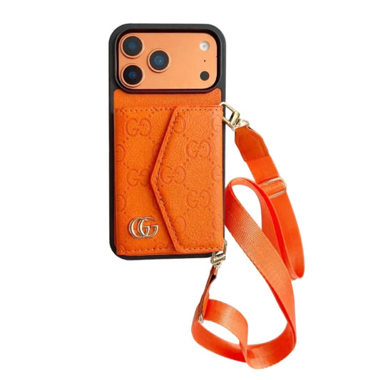GG Classic Monogram Leather Card Case for iPhone 12-18 Pro & Pro Max