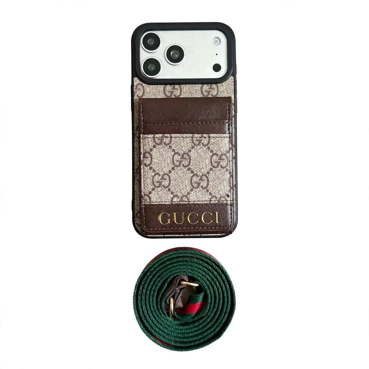 Luxury Gucci Phone case with card slot for iPhone 12-18 Pro & Pro Max
