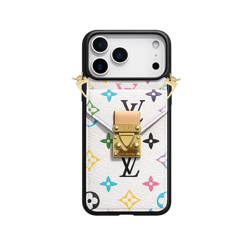 Premium Leather Monogram iPhone Case 13-18 Pro & Pro Max