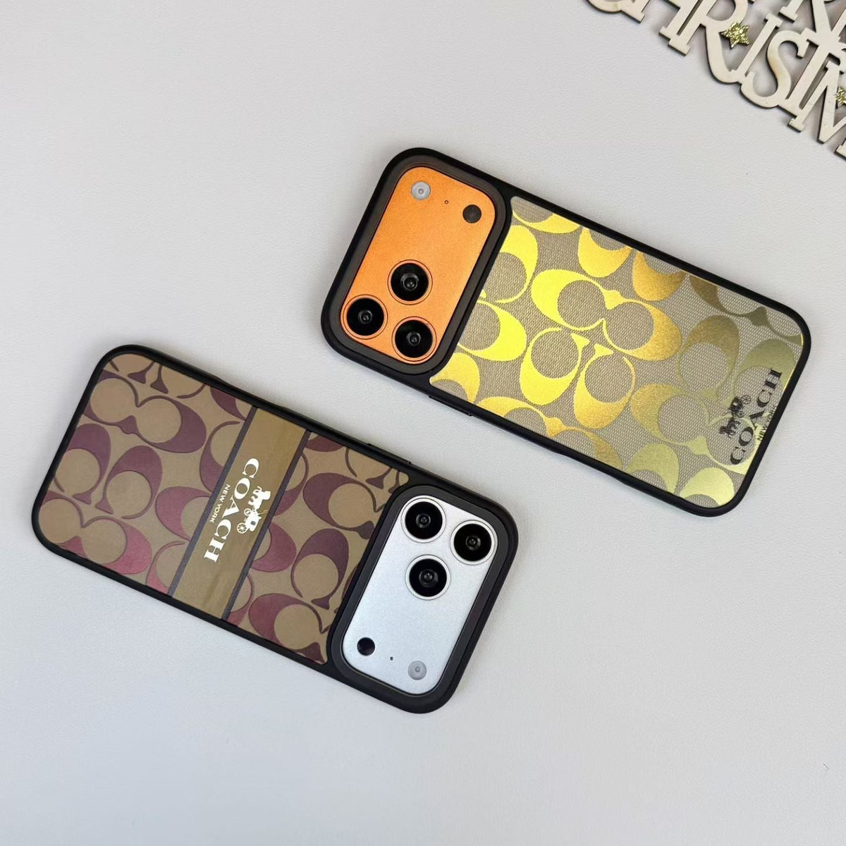 Classic Signature Monogram Fabric Case for iPhone 14-18 Pro & Pro Max
