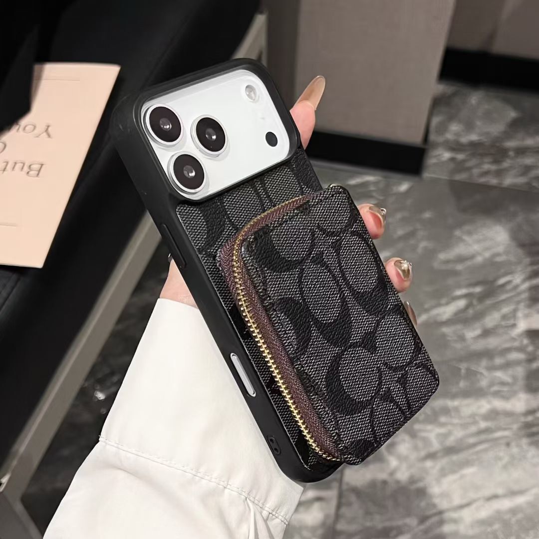 Luxury Leather Phone Case with Card Holder for iPhone 12-18 Pro & Pro Max
