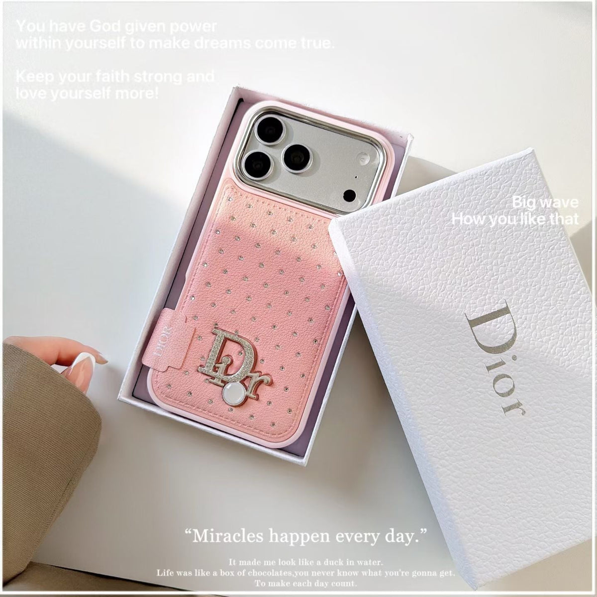 Classic Style Crystal Studded Phone Case for iPhone 13-18 Pro & Pro Max