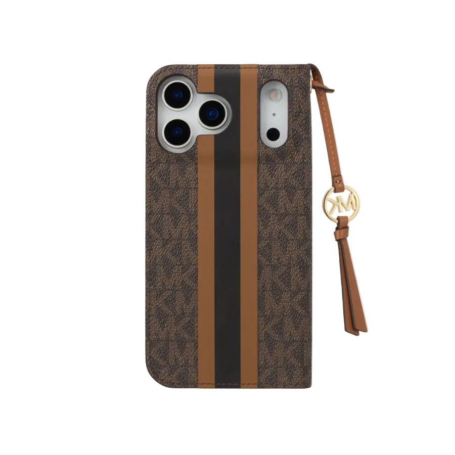 MK Folio Case Stripe with Tassel Charm for Magsafe for iPhone