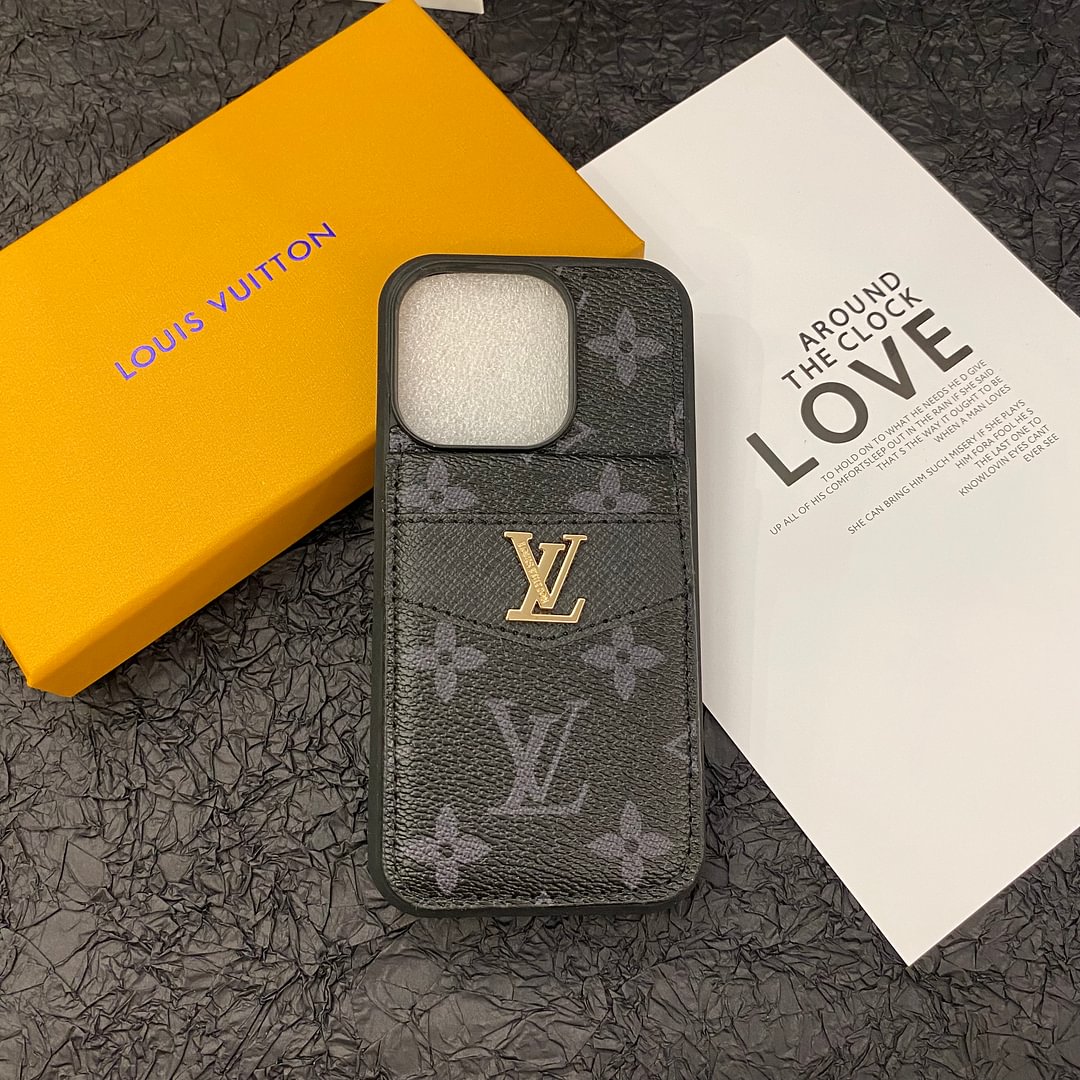 LUXURY MONOGRAM GENUINE LEATHER IPHONE CASE FLIP WALLET Roxy New 2