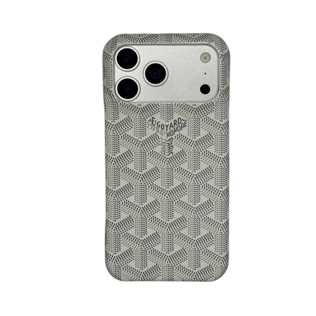 GYD Vintage Monogram Pure White Case for iPhone 12-18 Pro & Pro Max