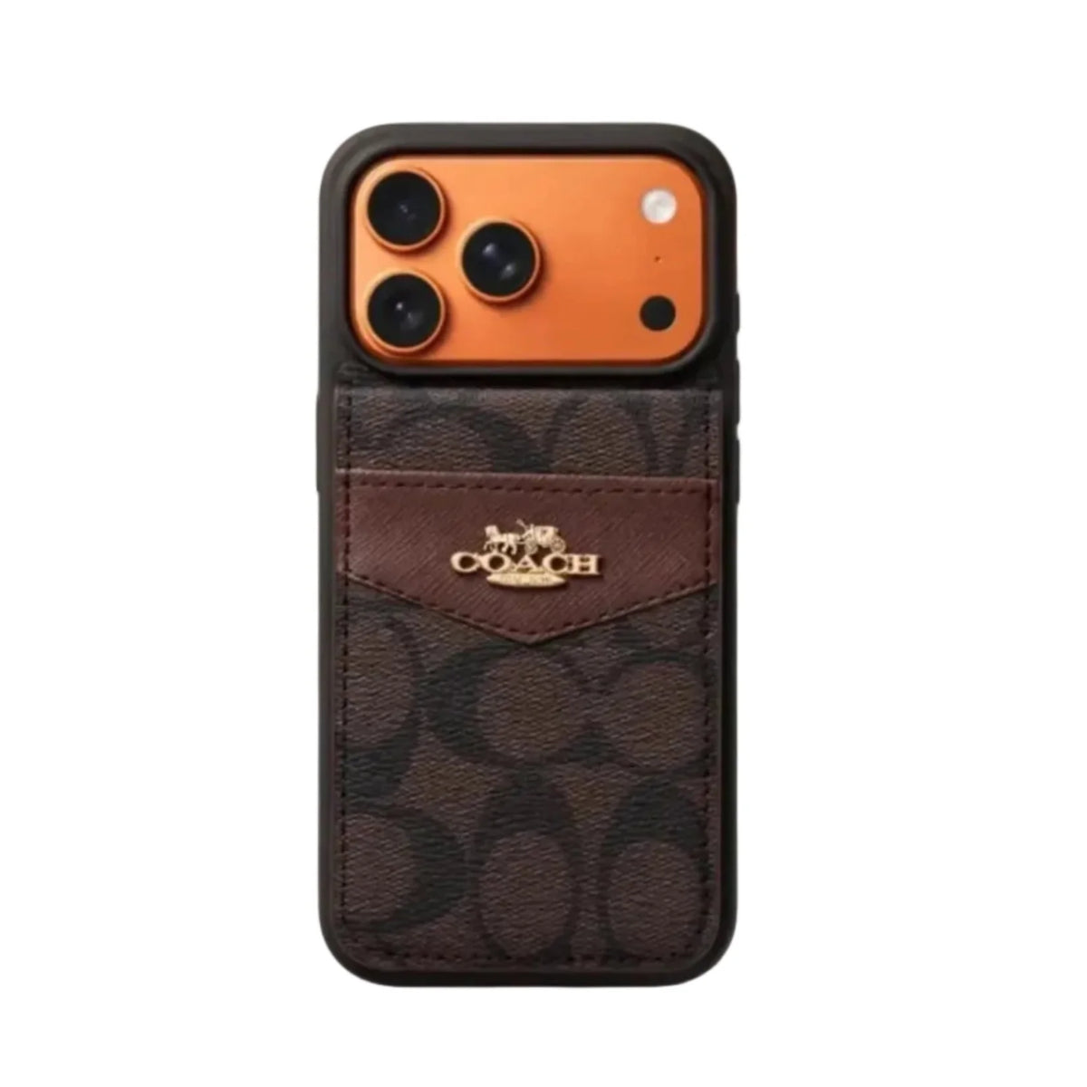 Premium Card Holder Coach Phone Case for iPhone 12-18 Pro & Pro Max
