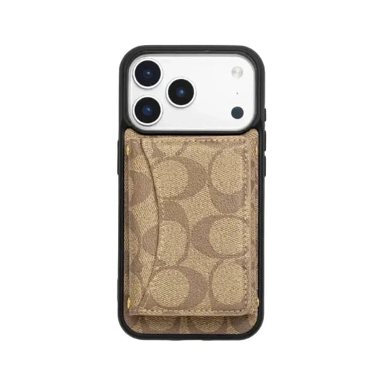 Luxury Coach Monogram Wallet Case for iPhone 12-18 Pro & Pro Max
