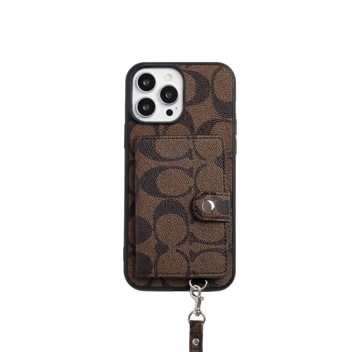 Coach Card Bag Leather Chain Case For iPhone 12 - 18 Series