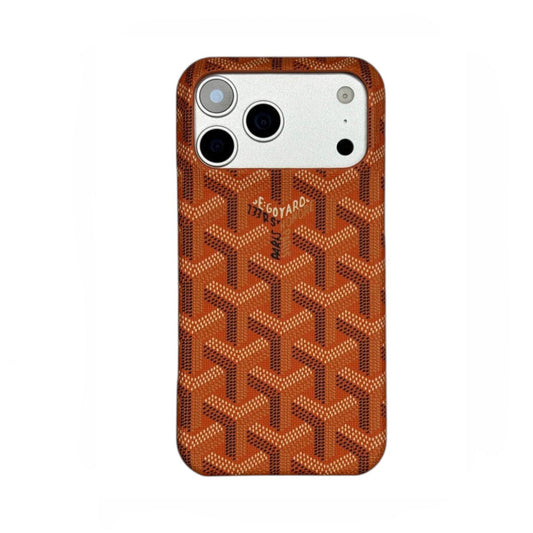 GYD Vintage Luxury Monogram Classic Orange Case for iPhone 12-18 Pro & Pro Max