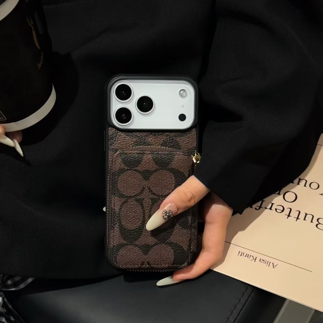 Luxury Leather Phone Case with Card Holder for iPhone 12-18 Pro & Pro Max