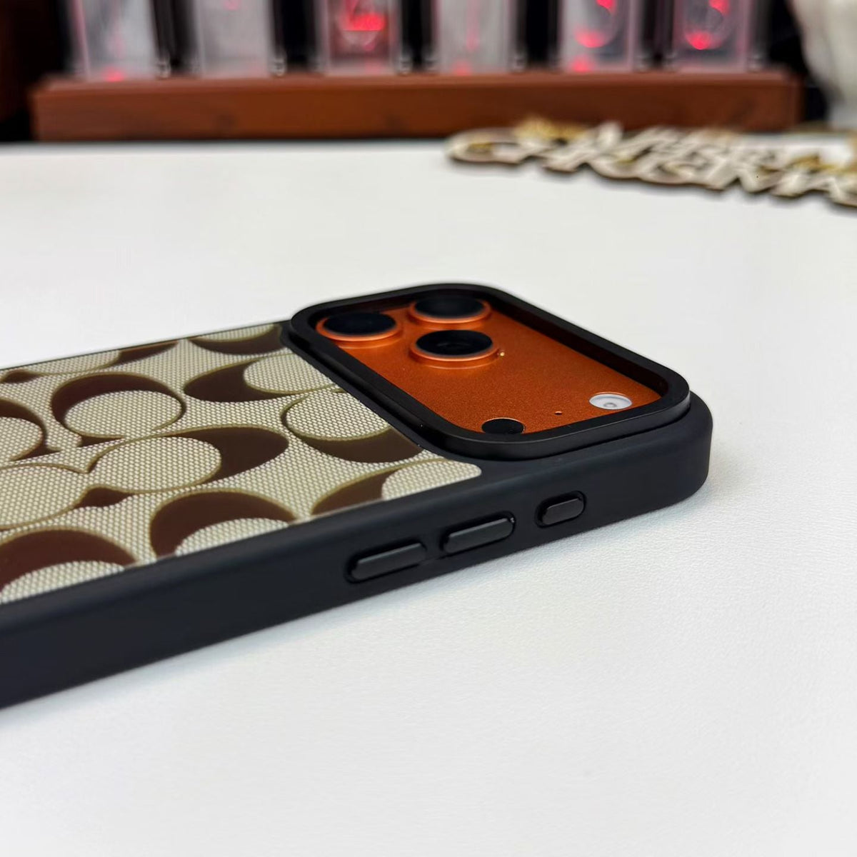 Classic Signature Monogram Fabric Case for iPhone 14-18 Pro & Pro Max