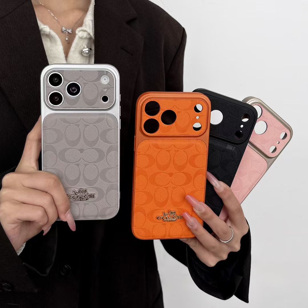 Luxury Coach Monogram Protective Case for iPhone 12-18 Pro & Pro Max