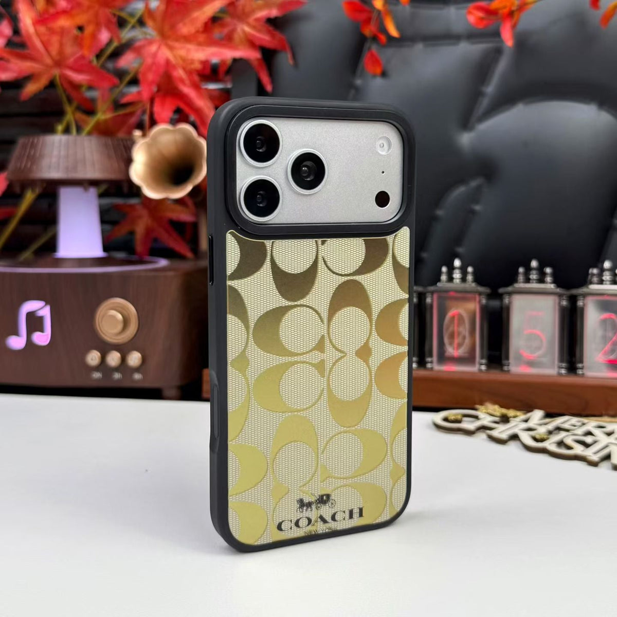 Classic Signature Monogram Fabric Case for iPhone 14-18 Pro & Pro Max