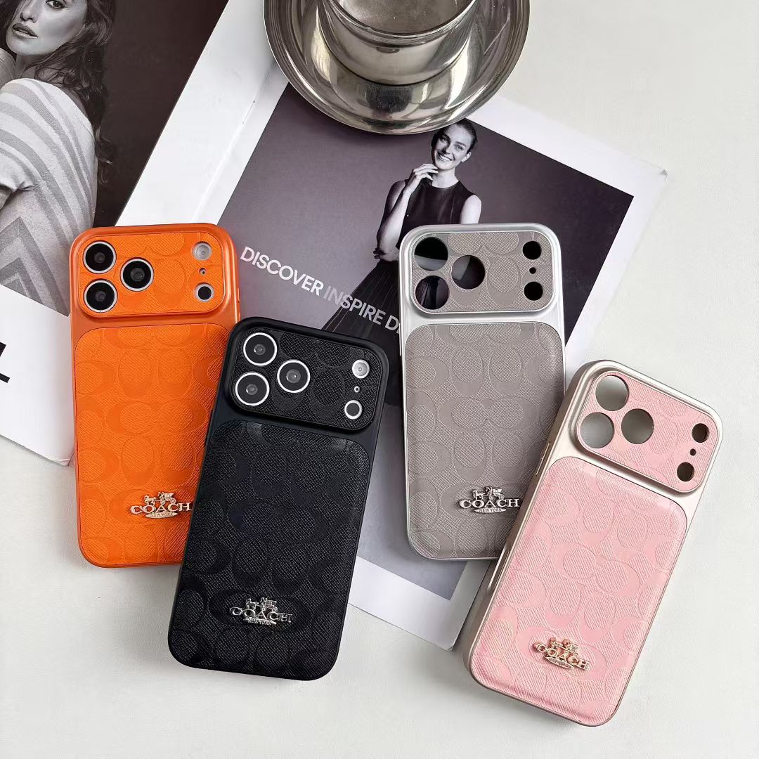 Luxury Coach Monogram Protective Case for iPhone 12-18 Pro & Pro Max