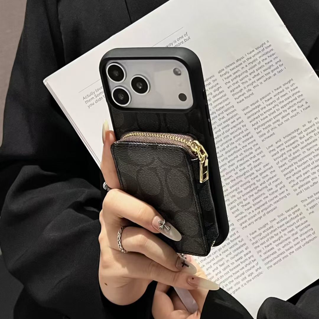 Luxury Leather Phone Case with Card Holder for iPhone 12-18 Pro & Pro Max