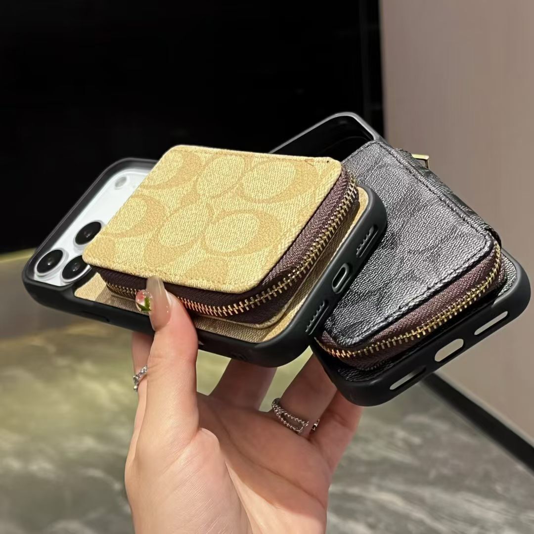 Luxury Leather Phone Case with Card Holder for iPhone 12-18 Pro & Pro Max