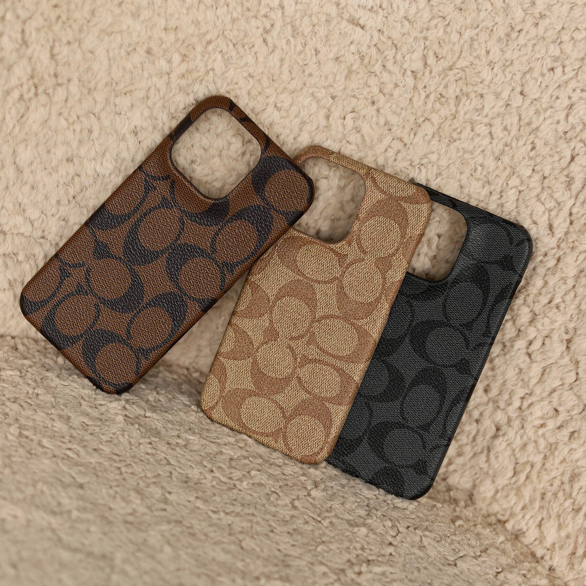 Coach Signature Monogram Canvas Case for iPhone 12-18 Pro & Pro Max