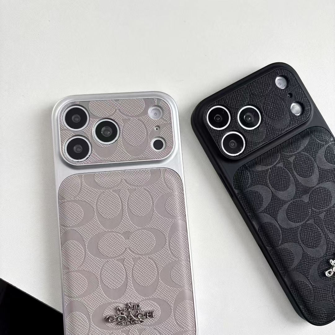 Luxury Coach Monogram Protective Case for iPhone 12-18 Pro & Pro Max