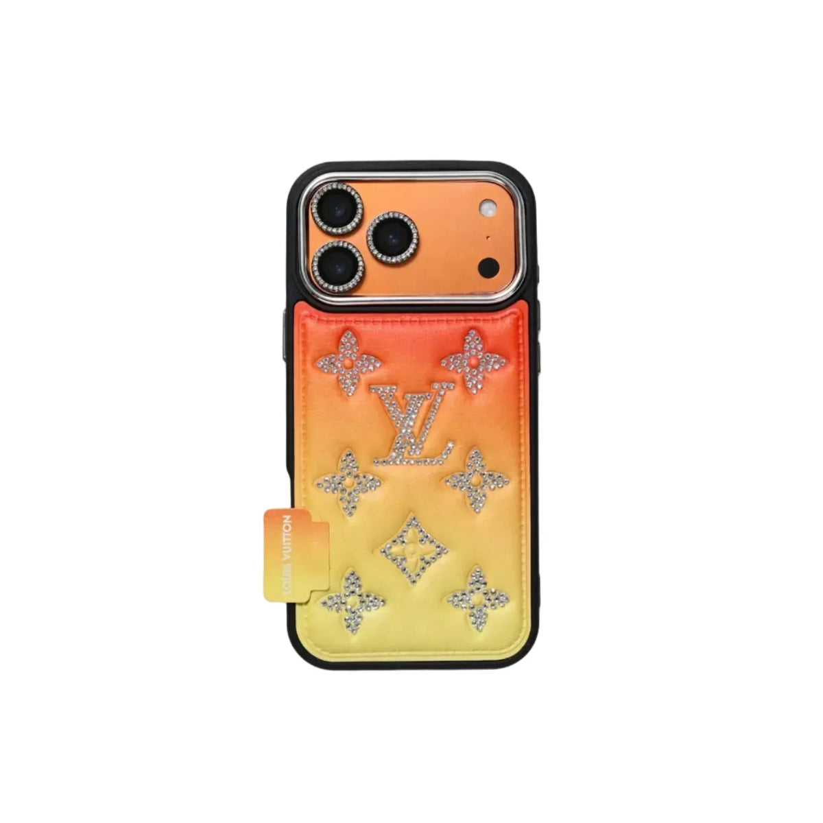 Gradient Crystal Monogram Leather Phone Case for iPhone 13-18 Pro & Pro Max