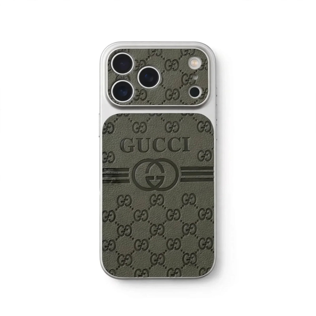 GG Luxury Monogram Leather Case for iPhone 12-18 Pro & Pro Max