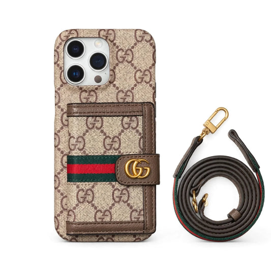 GG Ophidia Leather Wallet Crossbody for iPhone 12-18 Pro & Pro Max