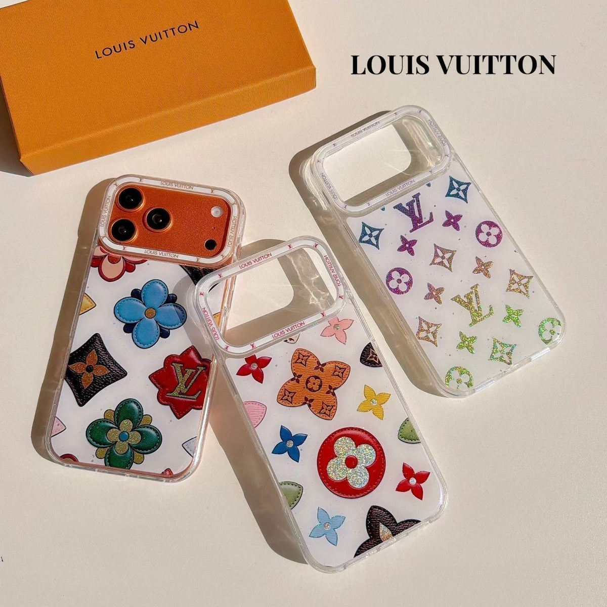 Multicolor Monogram White LV Case for iPhone 12-18 Pro & Pro Max
