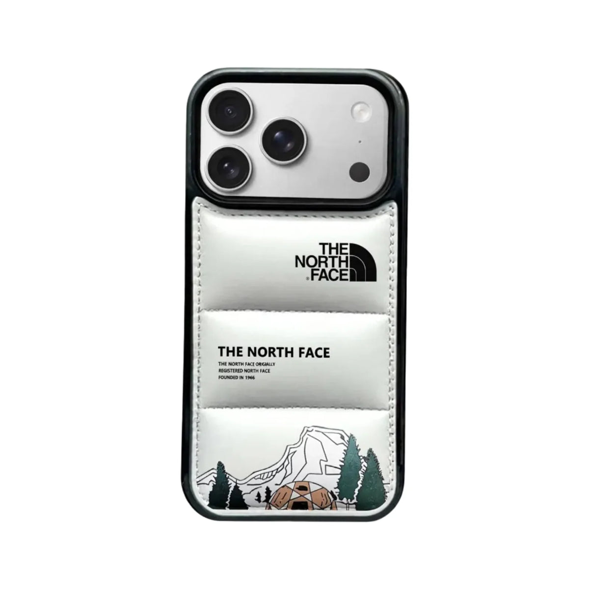 TNF Style Puffer Phone Case with Graphic for iPhone 12-18 Pro & Pro Max