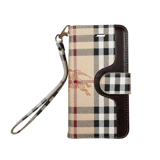 Burberry Phone Case Wallet Style for iPhone 12-18 Pro & Pro Max