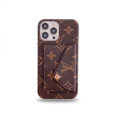Designer Monogram Leather Phone Case – Shockproof Luxury Cover for iPhone 13–17 Series