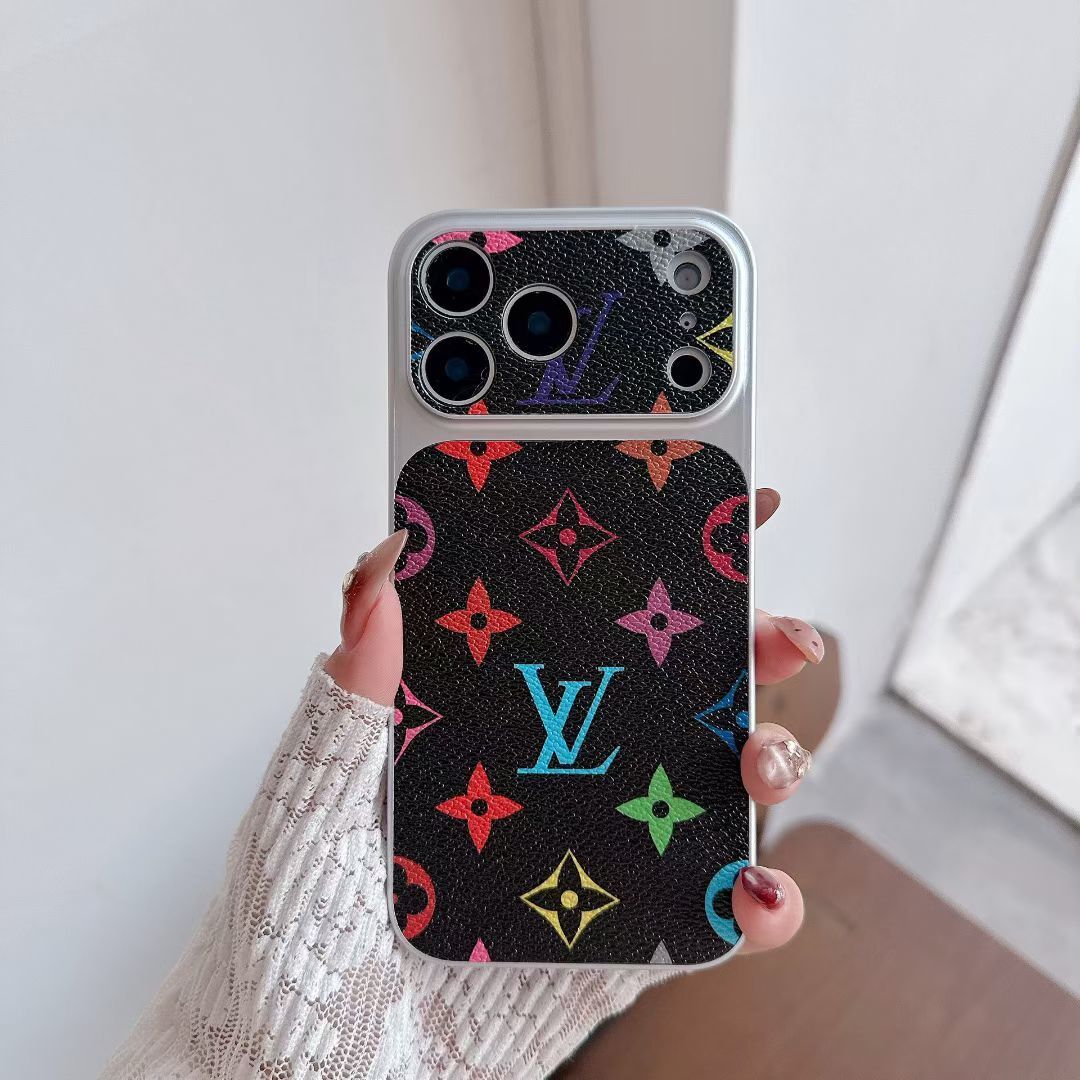 Multicolor Monogram LV-Style Phone Case for iPhone 13-18 Pro & Pro Max