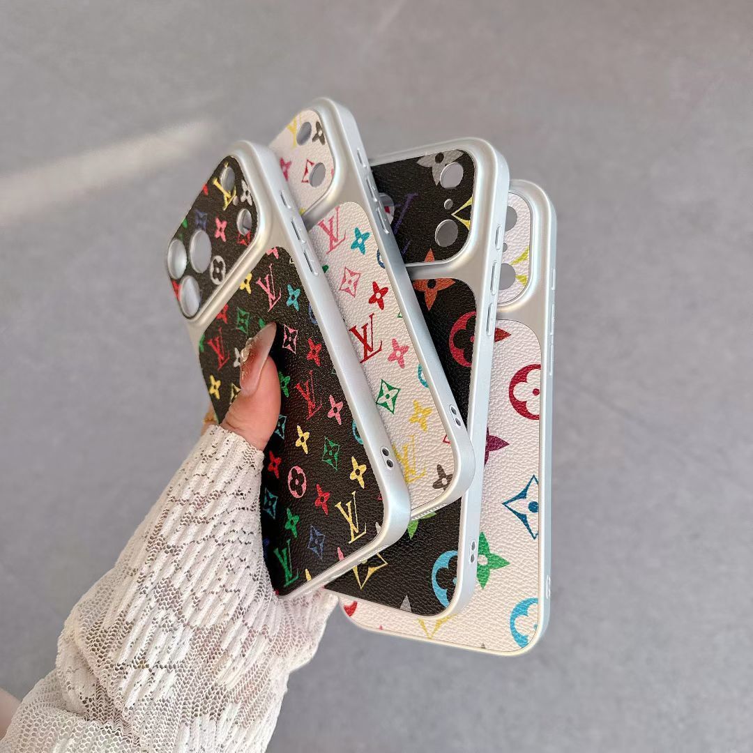 Multicolor Monogram LV-Style Phone Case for iPhone 13-18 Pro & Pro Max