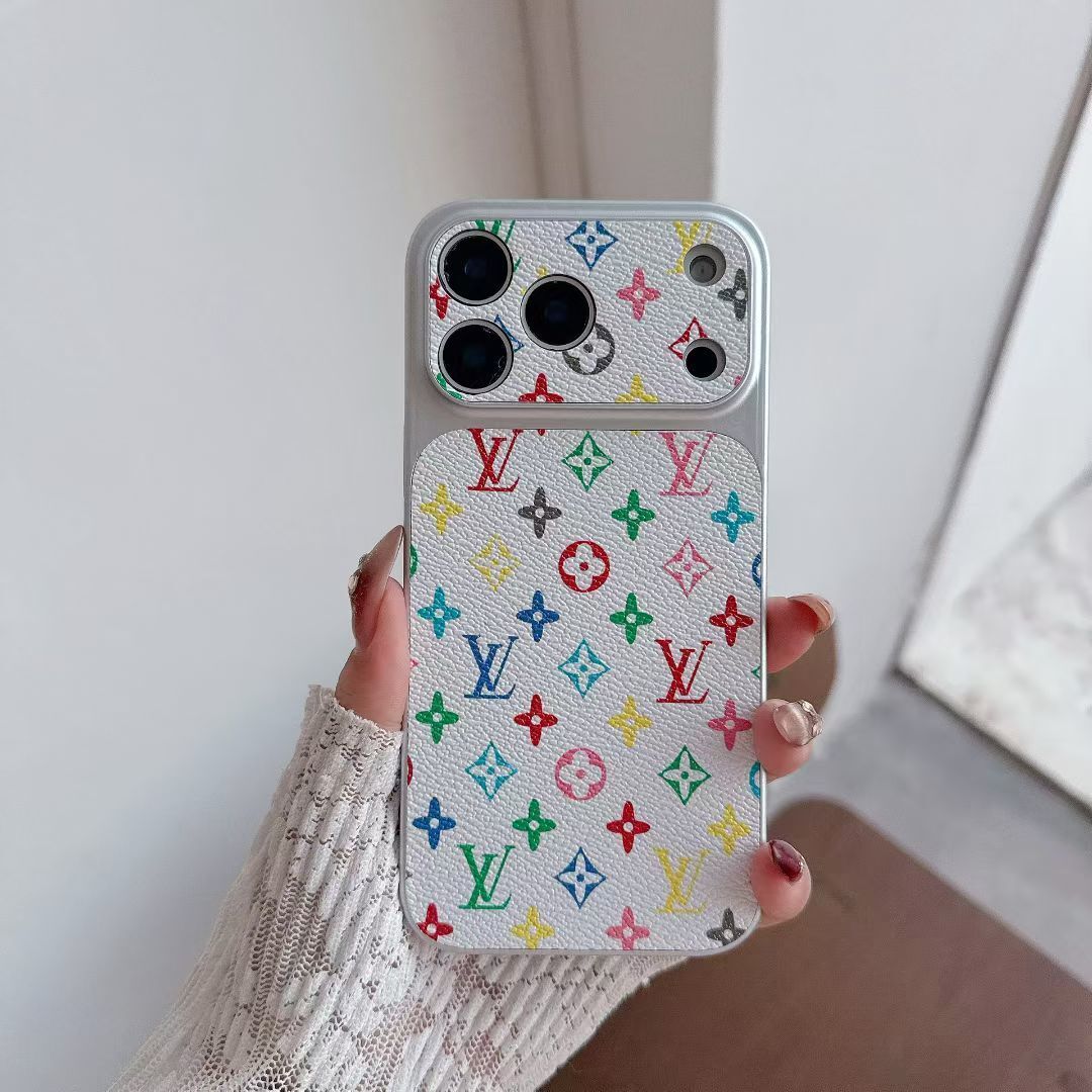 Multicolor Monogram LV-Style Phone Case for iPhone 13-18 Pro & Pro Max