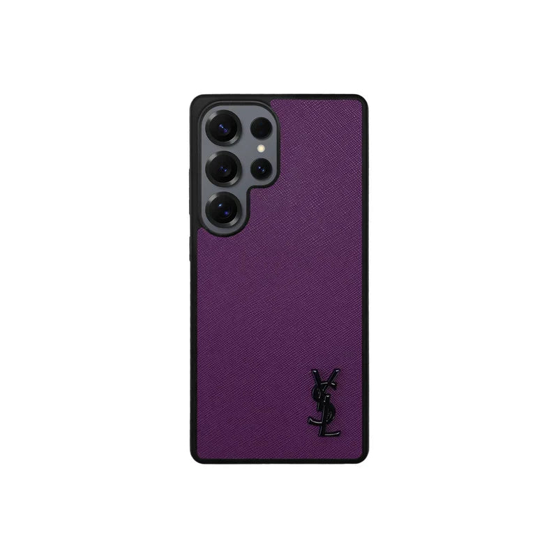 Luxury Purple Saffiano Case for Samsung S22-S26 Series