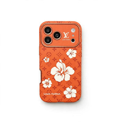 Luxury LV Case Decorated with Floral Patterns for iPhone 13-18 Pro & Pro Max