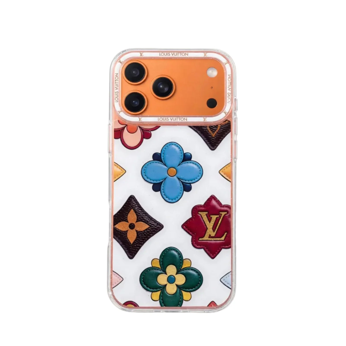 Multicolor Monogram White LV Case for iPhone 12-18 Pro & Pro Max