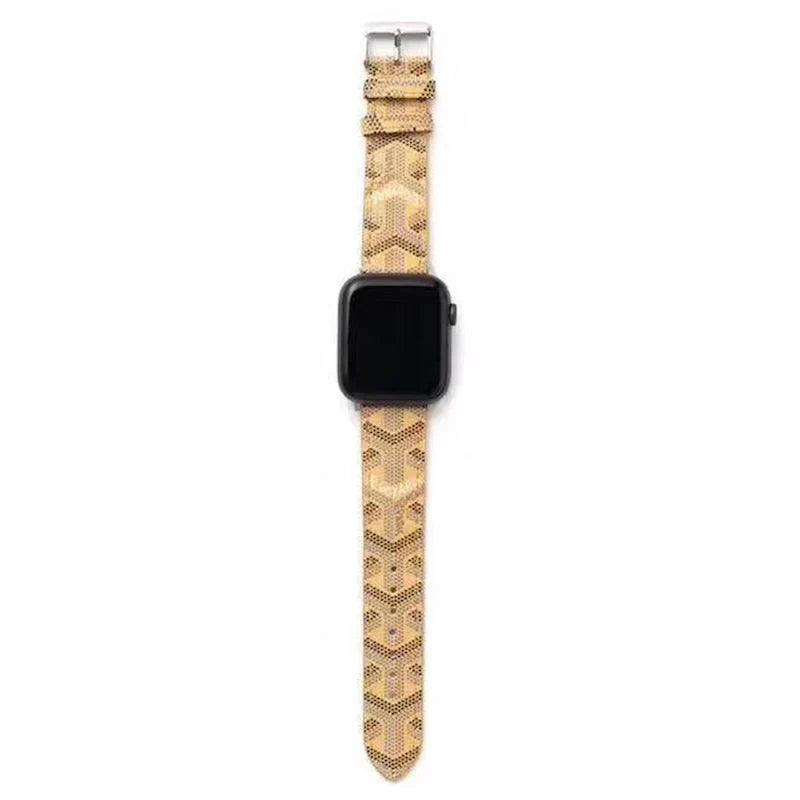 Elegant Yellow GYD Monogram Watch Strap for Apple Watch