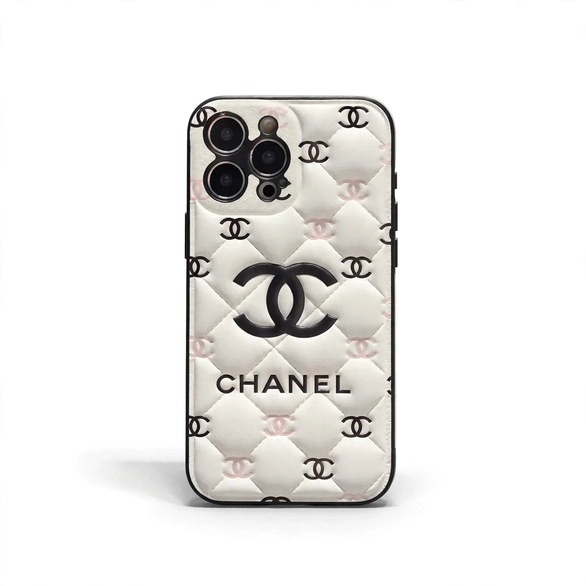 Embossed Chanel Case Classic Luxury Design for iPhone 12-18 Pro & Pro Max