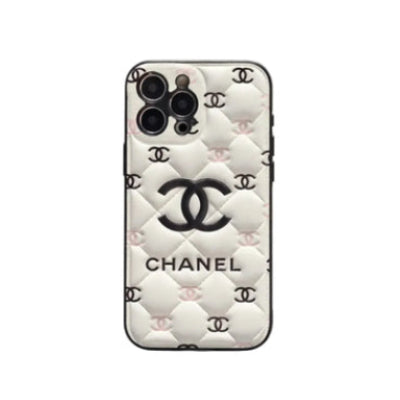 Embossed Chanel Case Classic Luxury Design for iPhone 12-18 Pro & Pro Max