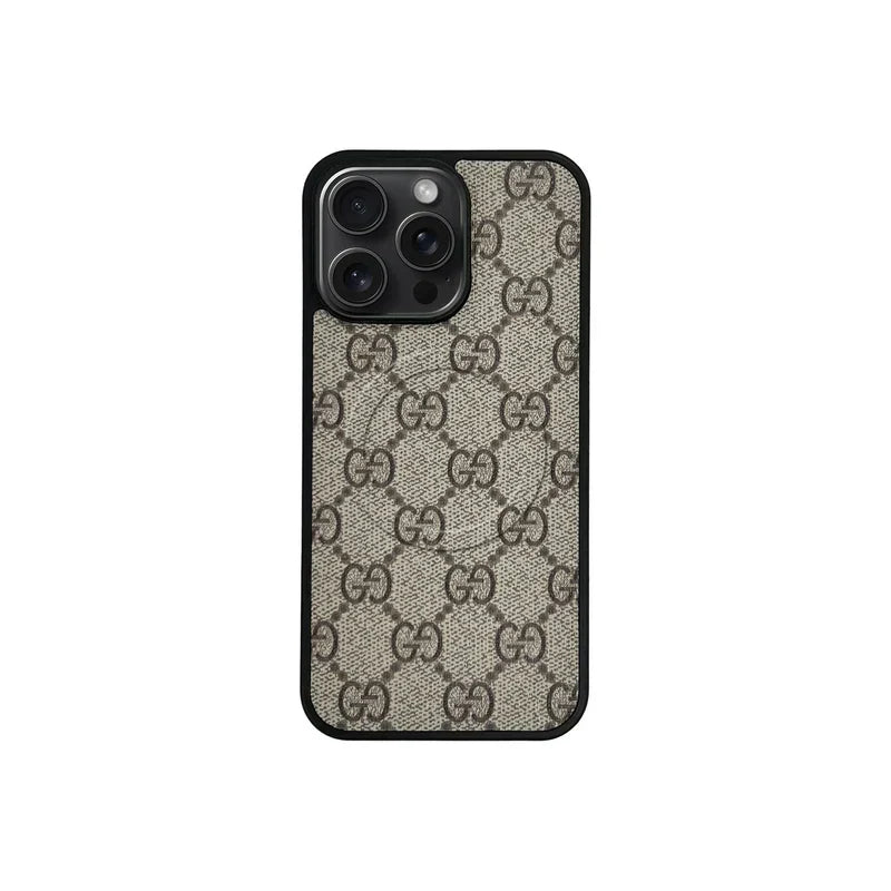 GG Designer Monogram MagSafe Case for iPhone 12-18 Pro & Pro Max