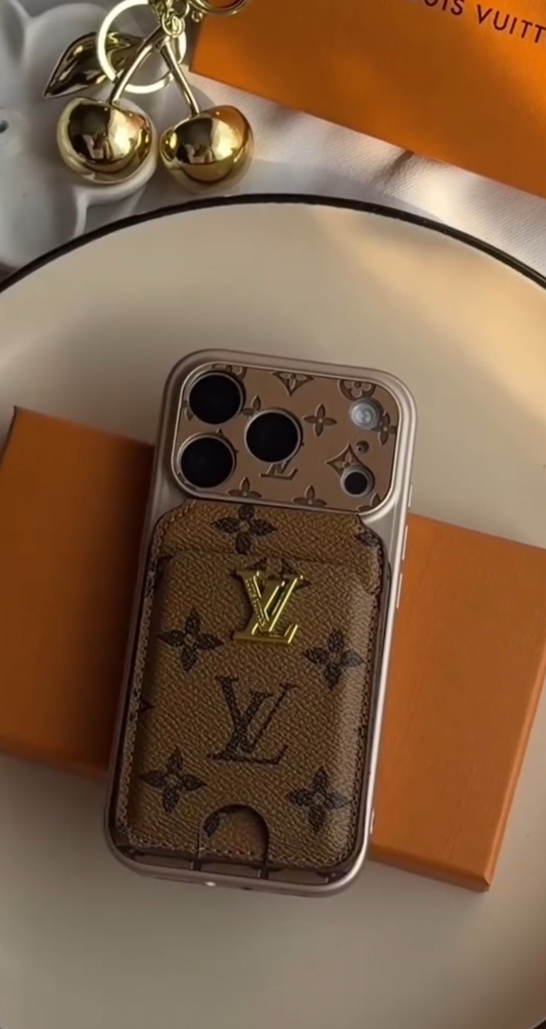 Classic Leather Monogram iPhone Case With magnetic Wallet for iPhone 12-18 Pro & Pro Max