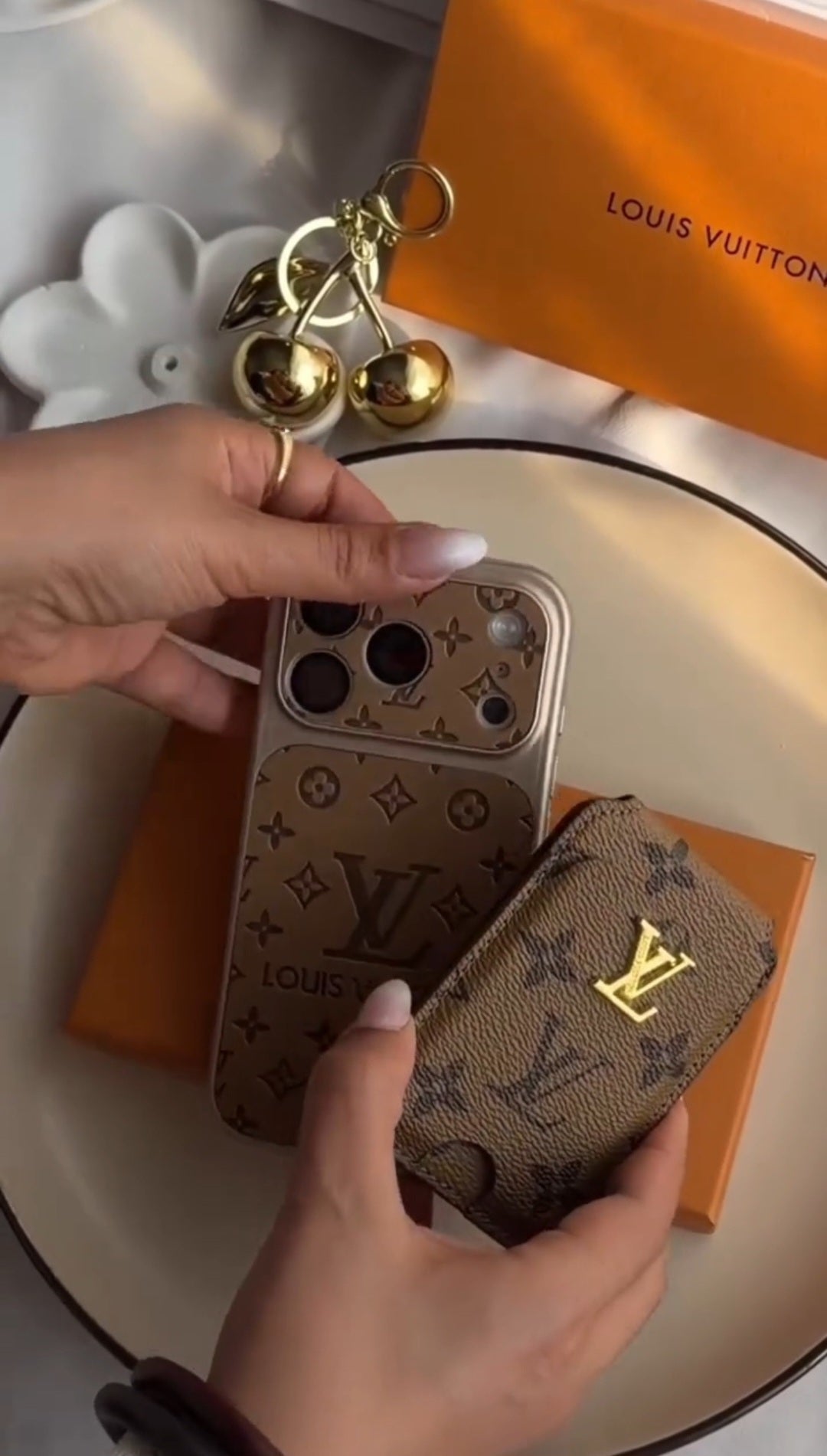 Classic Leather Monogram iPhone Case With magnetic Wallet for iPhone 12-18 Pro & Pro Max