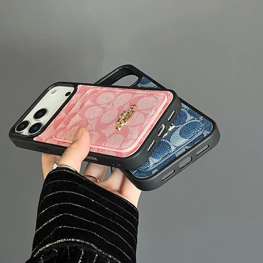 Luxury Case Modern Heritage Card Holder for iPhone 12-18 Pro & Pro Max