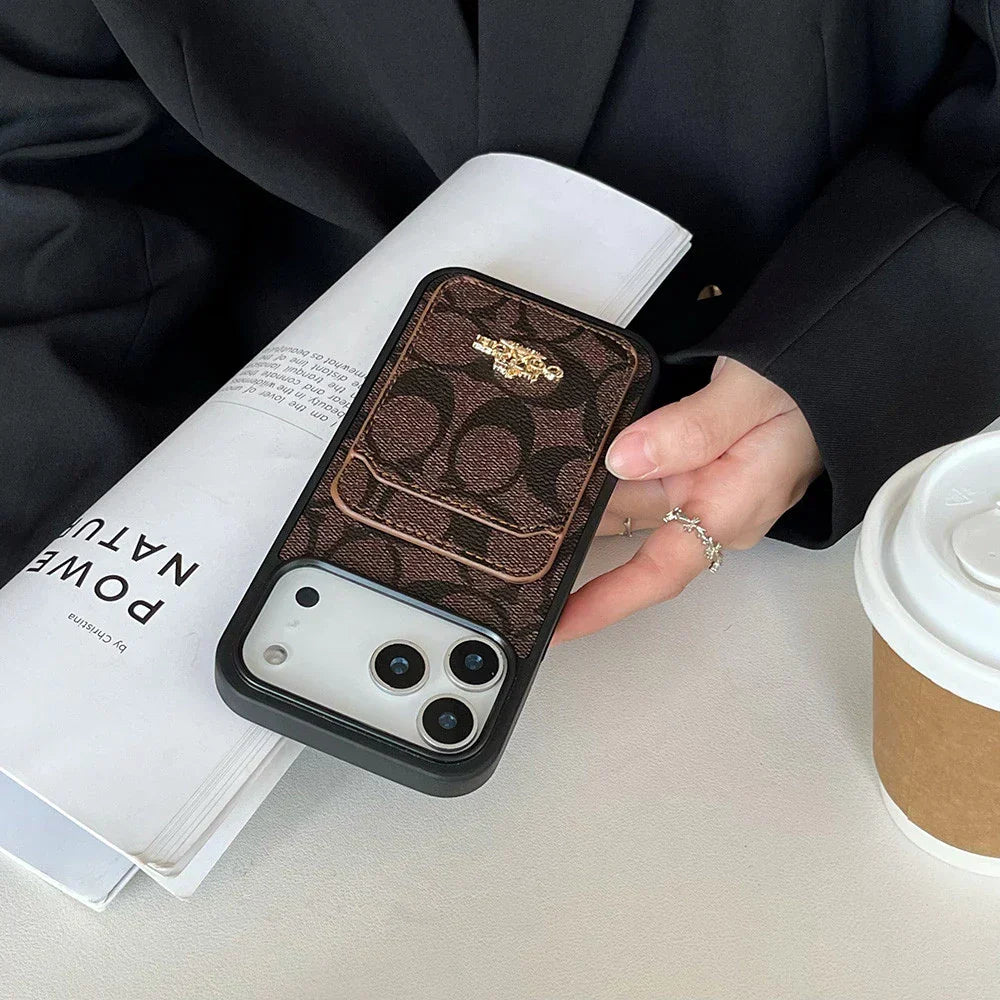 Luxury Case Modern Heritage Card Holder for iPhone 12-18 Pro & Pro Max