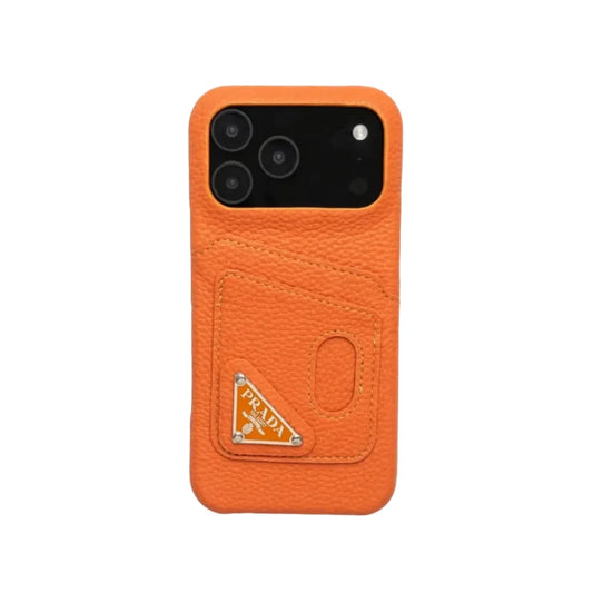 Prada Stylish Case with Card Holder For iPhone 13-18 Pro & Pro Max