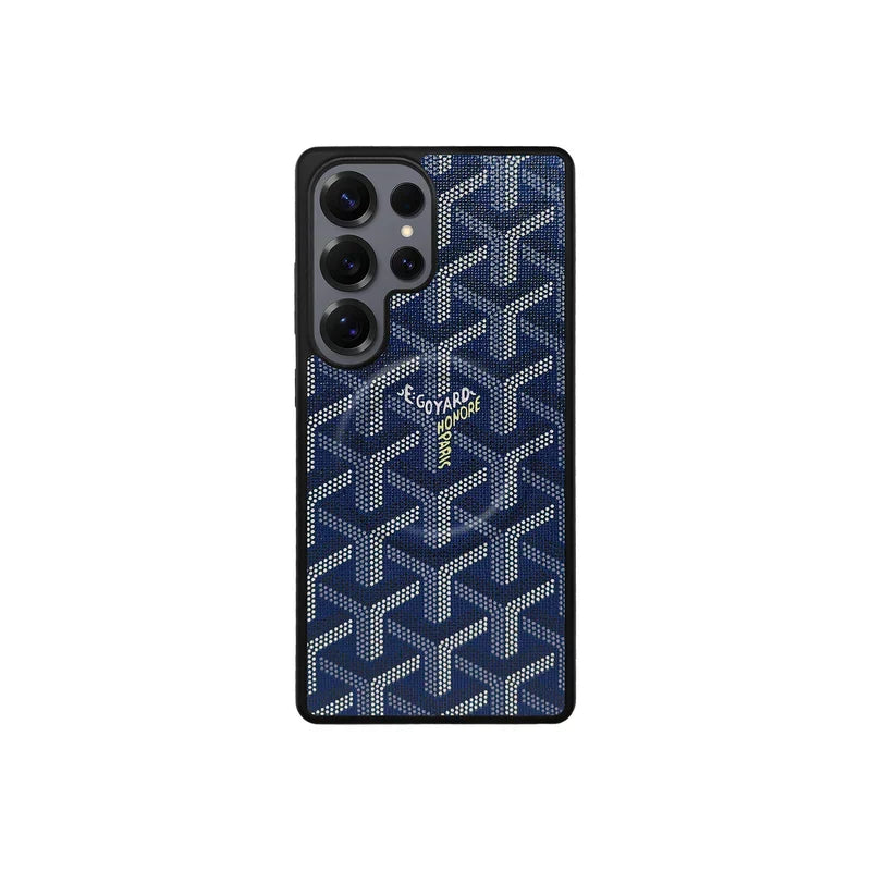 Premium Blue GYD-Style Pattern with Magsafe Option for Samsung S22-S26 Series